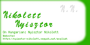 nikolett nyisztor business card